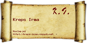 Kreps Irma névjegykártya