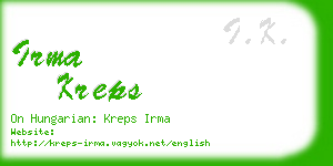 irma kreps business card
